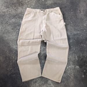 Vintage GodBody Baggy Wide Leg Carpenter Pants Mens 40 Tan Suede Y2K Urban